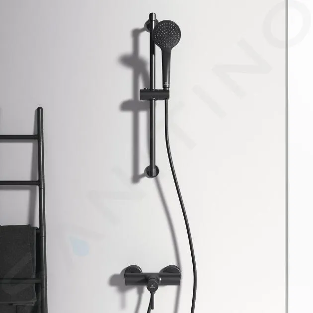 IDEAL STANDARD CERALINE  GRIFO DE DUCHA DE PARED, NEGRO BC200XG
