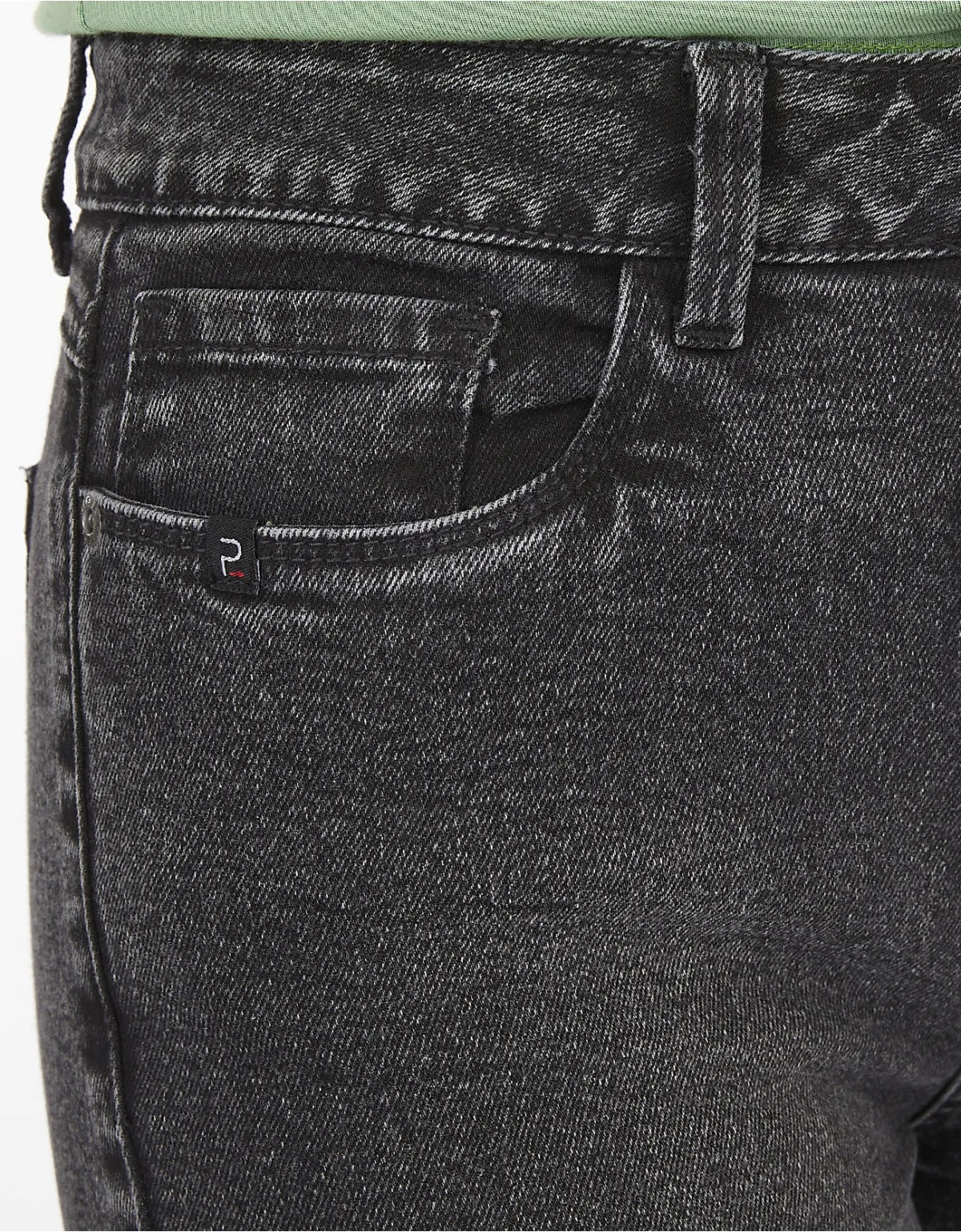 Jean flare negro tiro alto mm