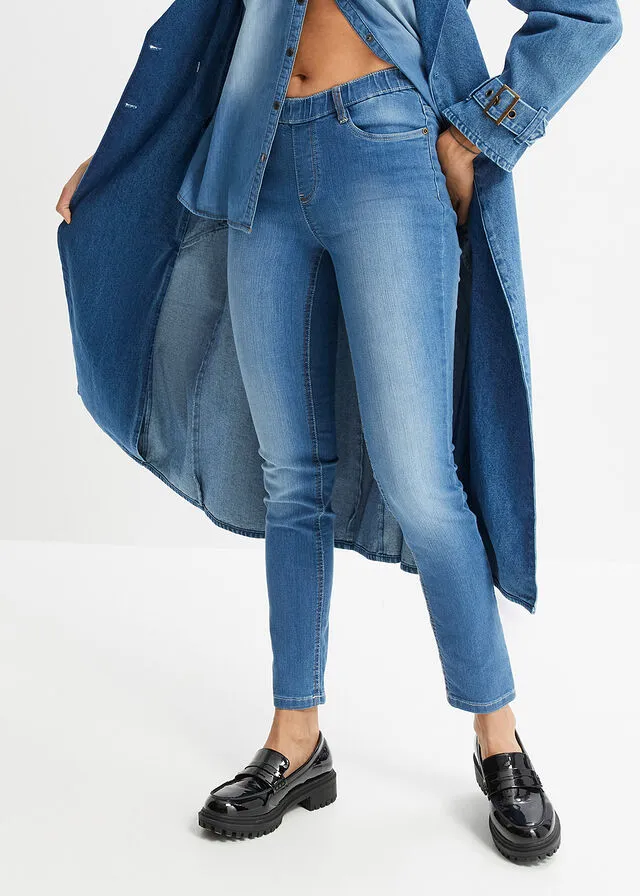 Jeggings efecto lavado azul lavado a la piedra