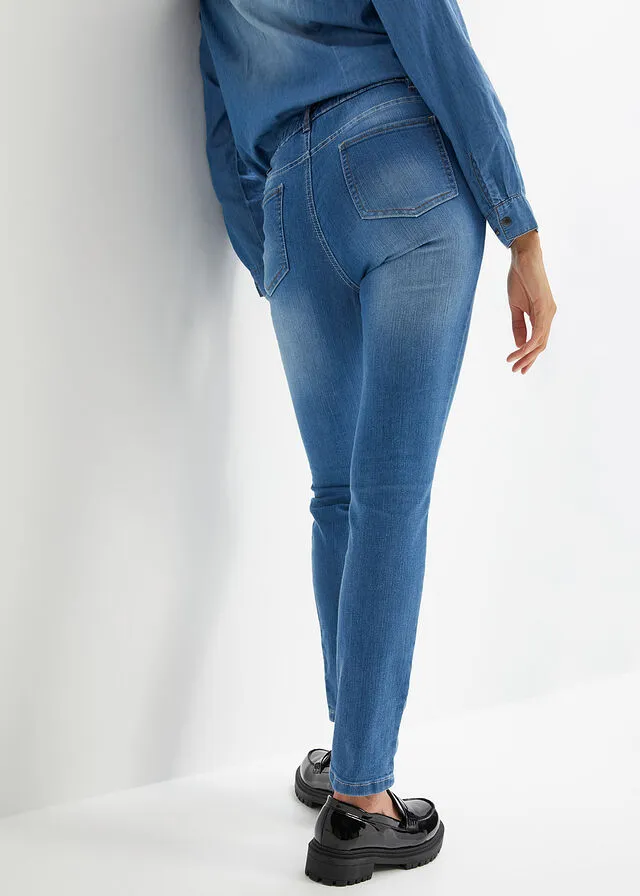 Jeggings efecto lavado azul lavado a la piedra