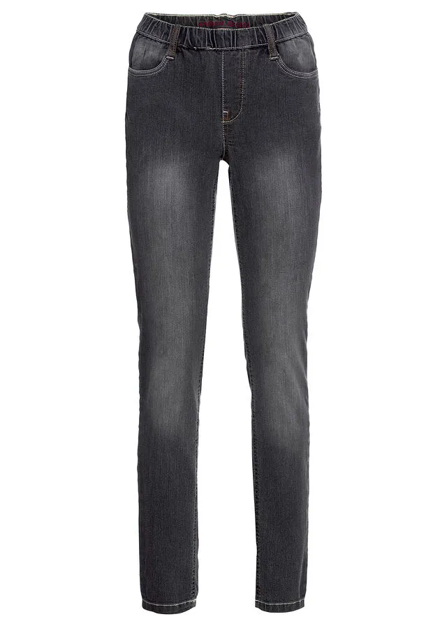 Jeggings efecto lavado negro lavado a la piedra