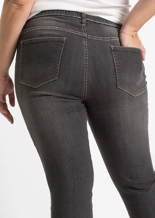 Jeggings efecto lavado negro lavado a la piedra
