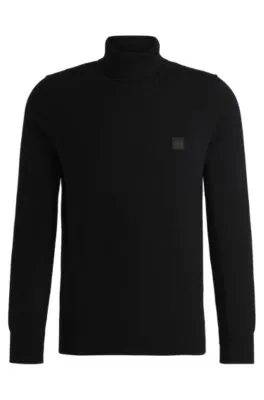 Jersey regular fit de cuello vuelto en algodón y cashmere