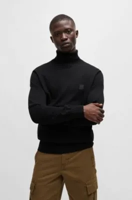 Jersey regular fit de cuello vuelto en algodón y cashmere