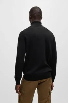 Jersey regular fit de cuello vuelto en algodón y cashmere
