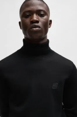 Jersey regular fit de cuello vuelto en algodón y cashmere