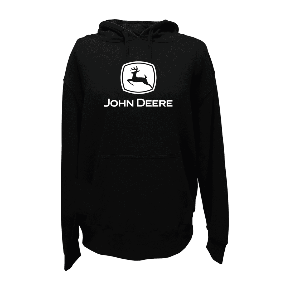 JOHN DEERE JM0202WSJDRABJM SUDADERA CON GORRO 60% ALGODON 40% POLIESTER NEGRA LOGO BLANCO TALLA M