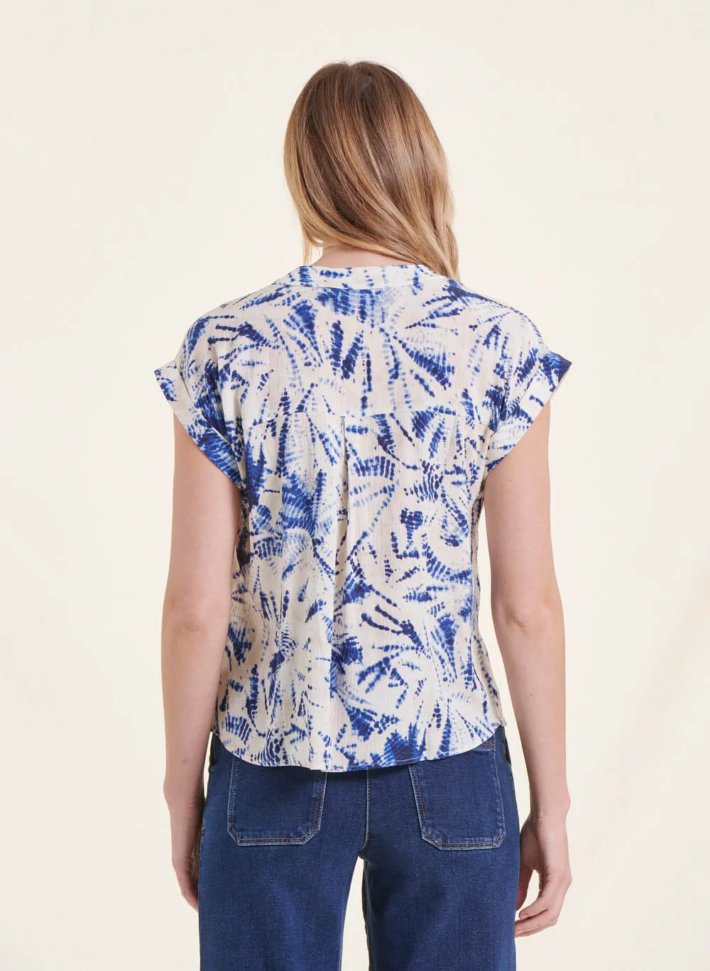 LA FEE MARABOUTEE Top holgado estampado en azul