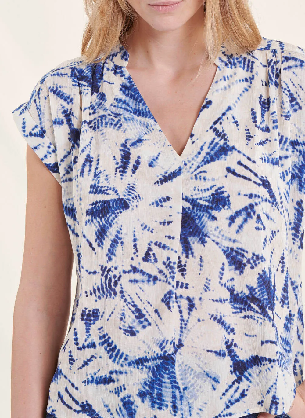 LA FEE MARABOUTEE Top holgado estampado en azul