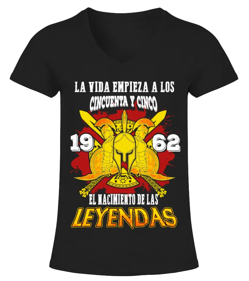 La vida empieza a los cincuenta y cinco 1962 el nacimiento de las leyendas Camiseta cuello pico Mujer