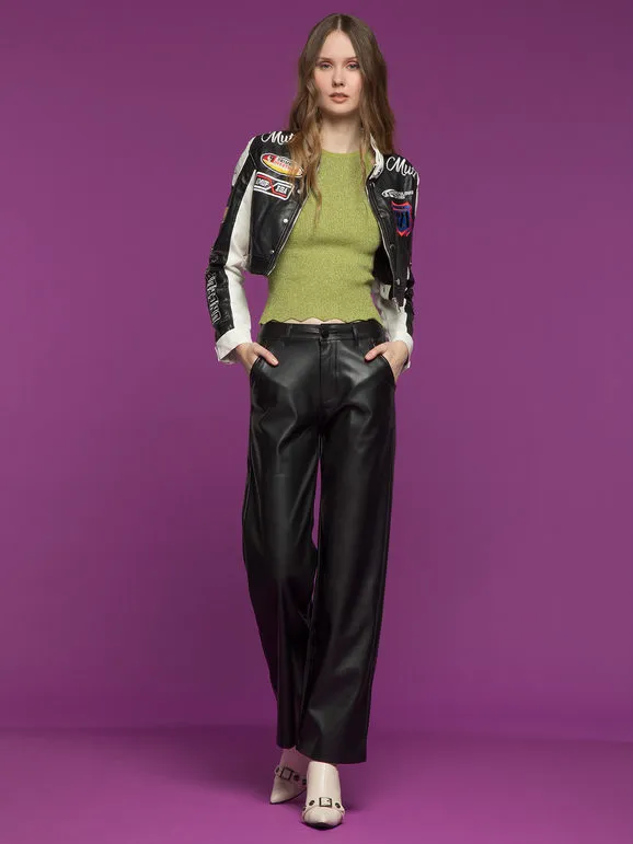 Louise Doro Pantalón ancho de mujer en ecopiel