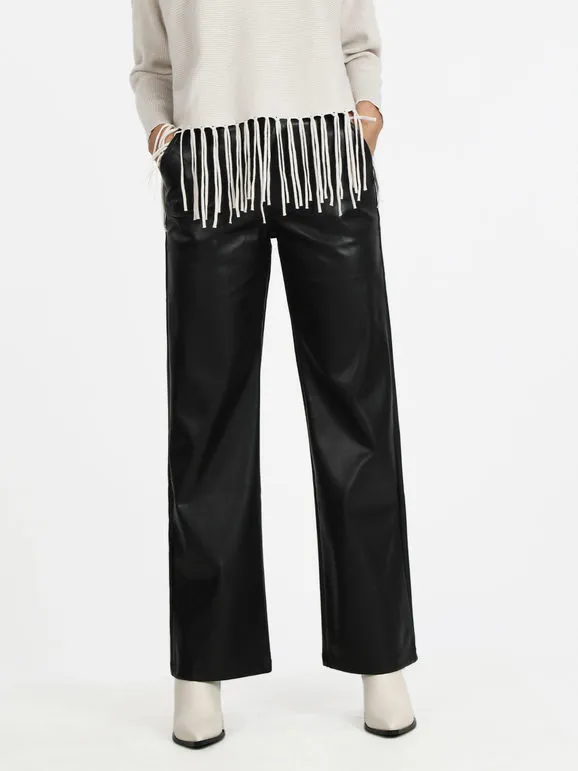 Louise Doro Pantalón ancho de mujer en ecopiel