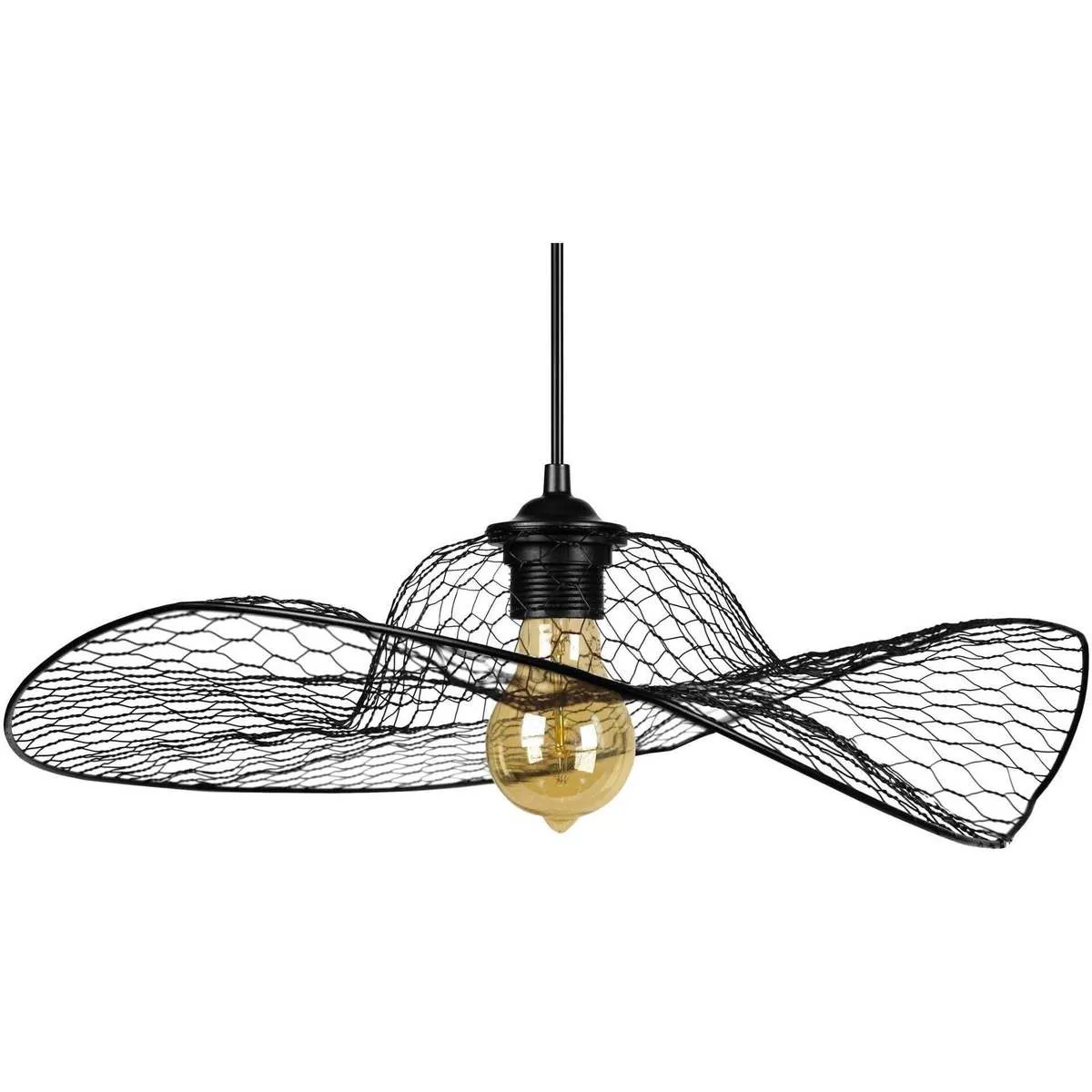 Lámpara colgante redondo metal negro