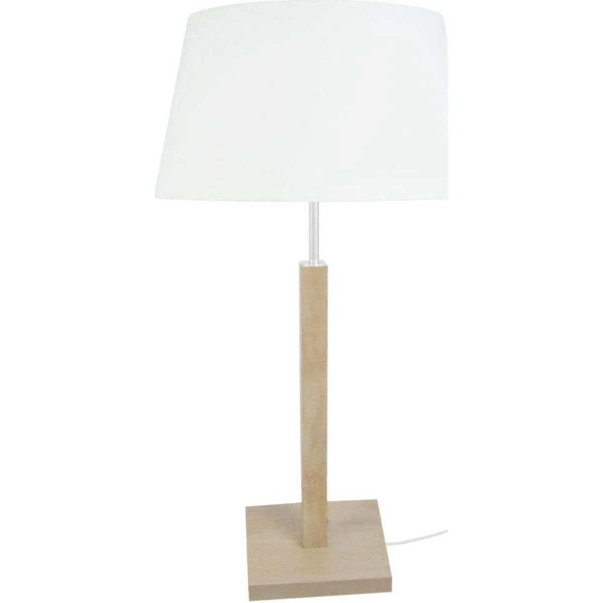 Lámpara de Mesa redondo madera natural y blanco