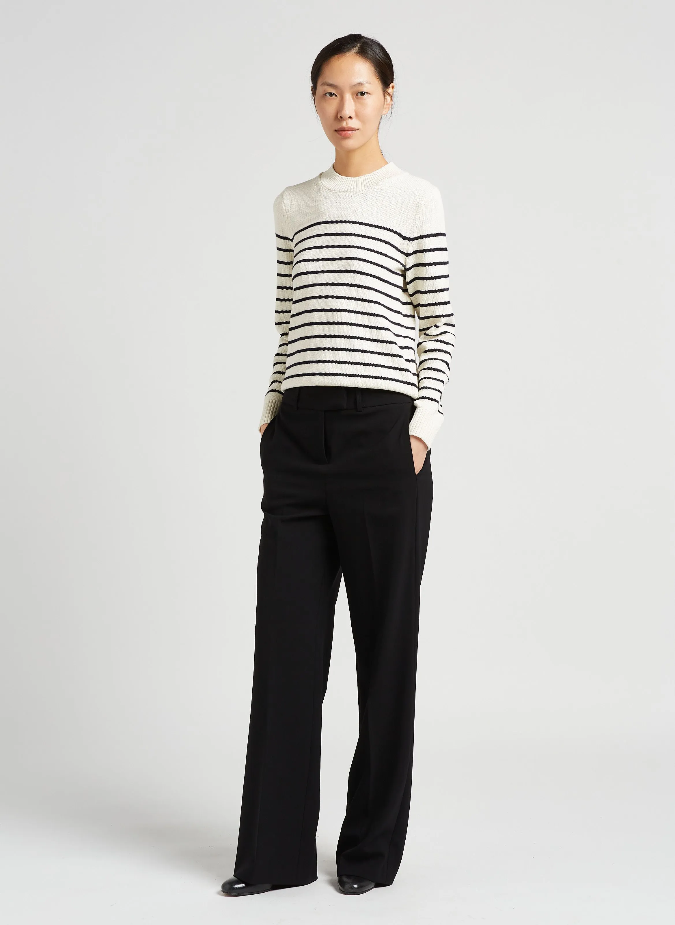 MAISON 123 LAYLA  PANTALóN ANCHO VAPOROSO EN NEGRO