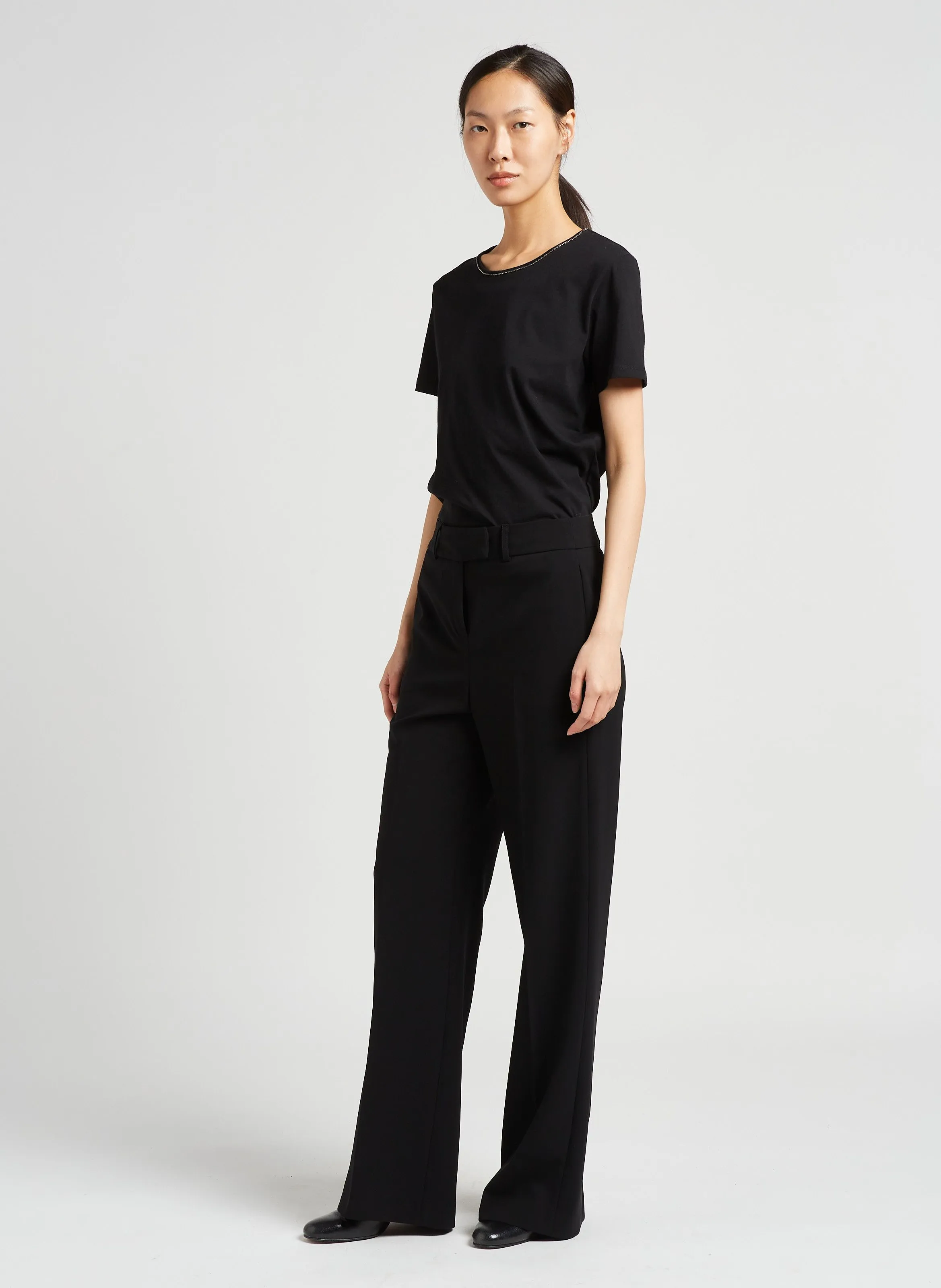 MAISON 123 LAYLA  PANTALóN ANCHO VAPOROSO EN NEGRO