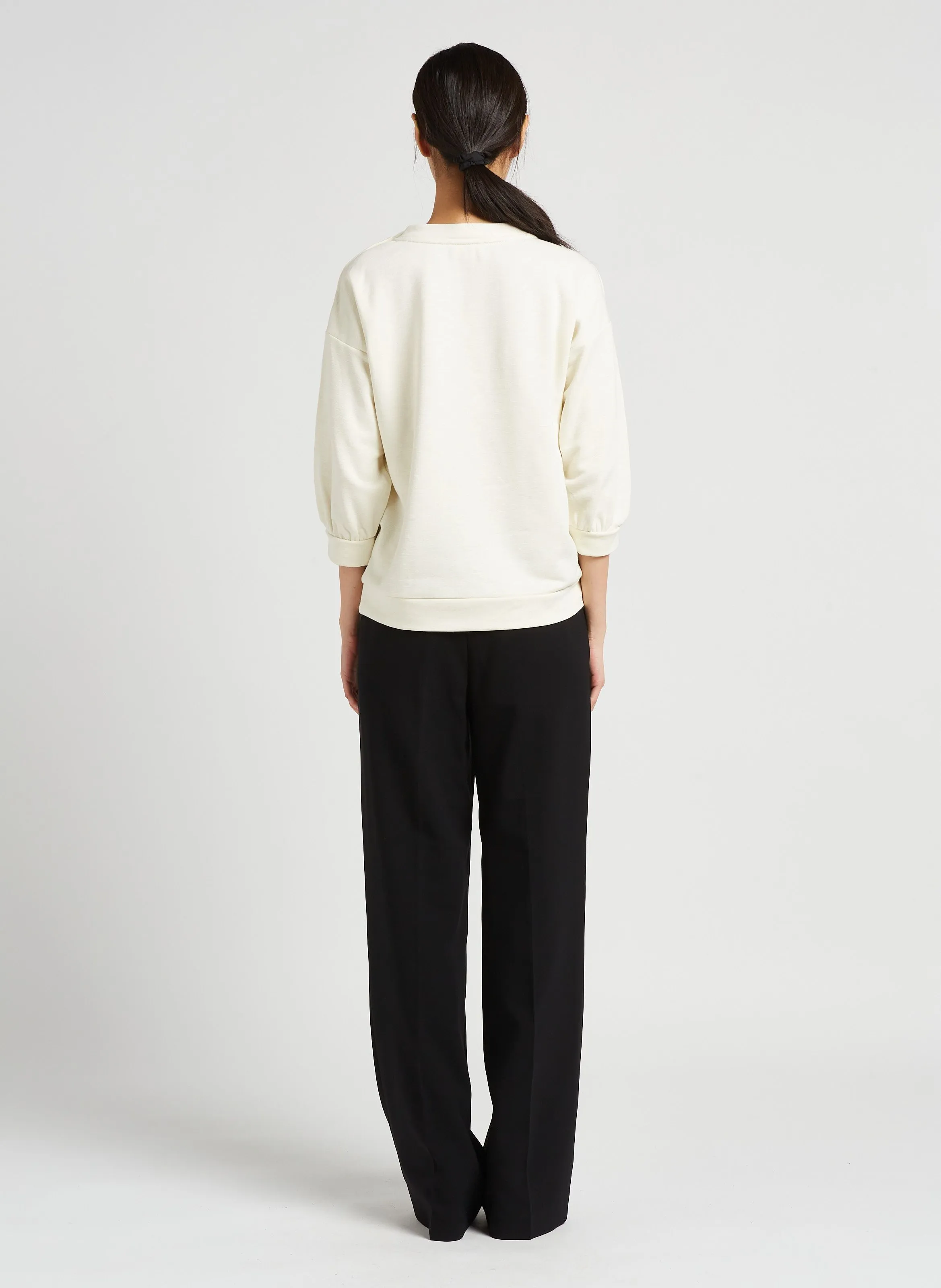 MAISON 123 LAYLA  PANTALóN ANCHO VAPOROSO EN NEGRO