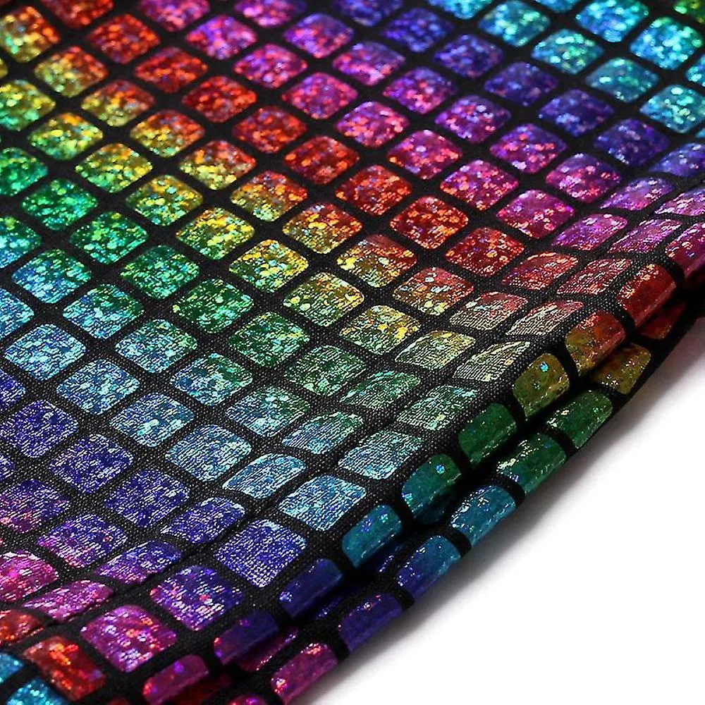 Mens Stage Prom Suits Shiny Rainbow Plaid Sequin Jacket Pants Dance Festival Halloween Christmas Party Costume IXD