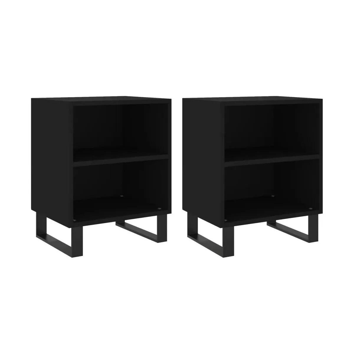 Mesitas de noche 2 uds madera de ingeniería negro 40x30x50 cm