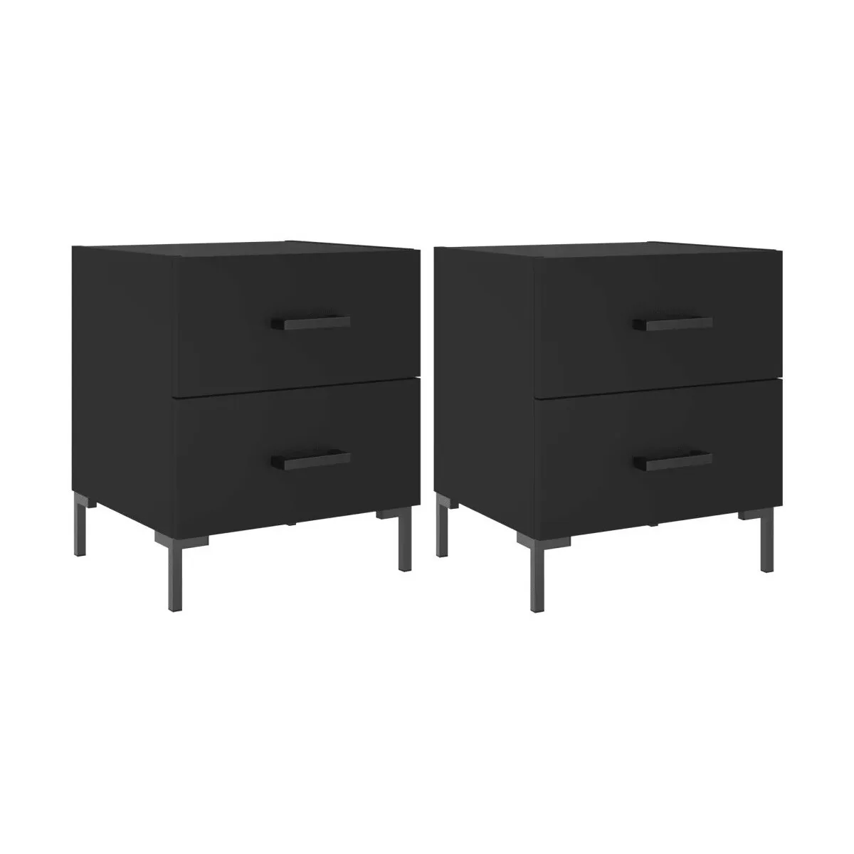 Mesitas de noche 2 uds madera ingeniería negro 40x35x47,5 cm