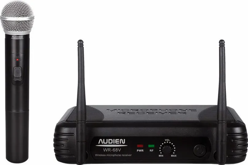 MICRóFONO DE MANO VHF DINáMICO INALáMBRICO AUDIEN WR68VA