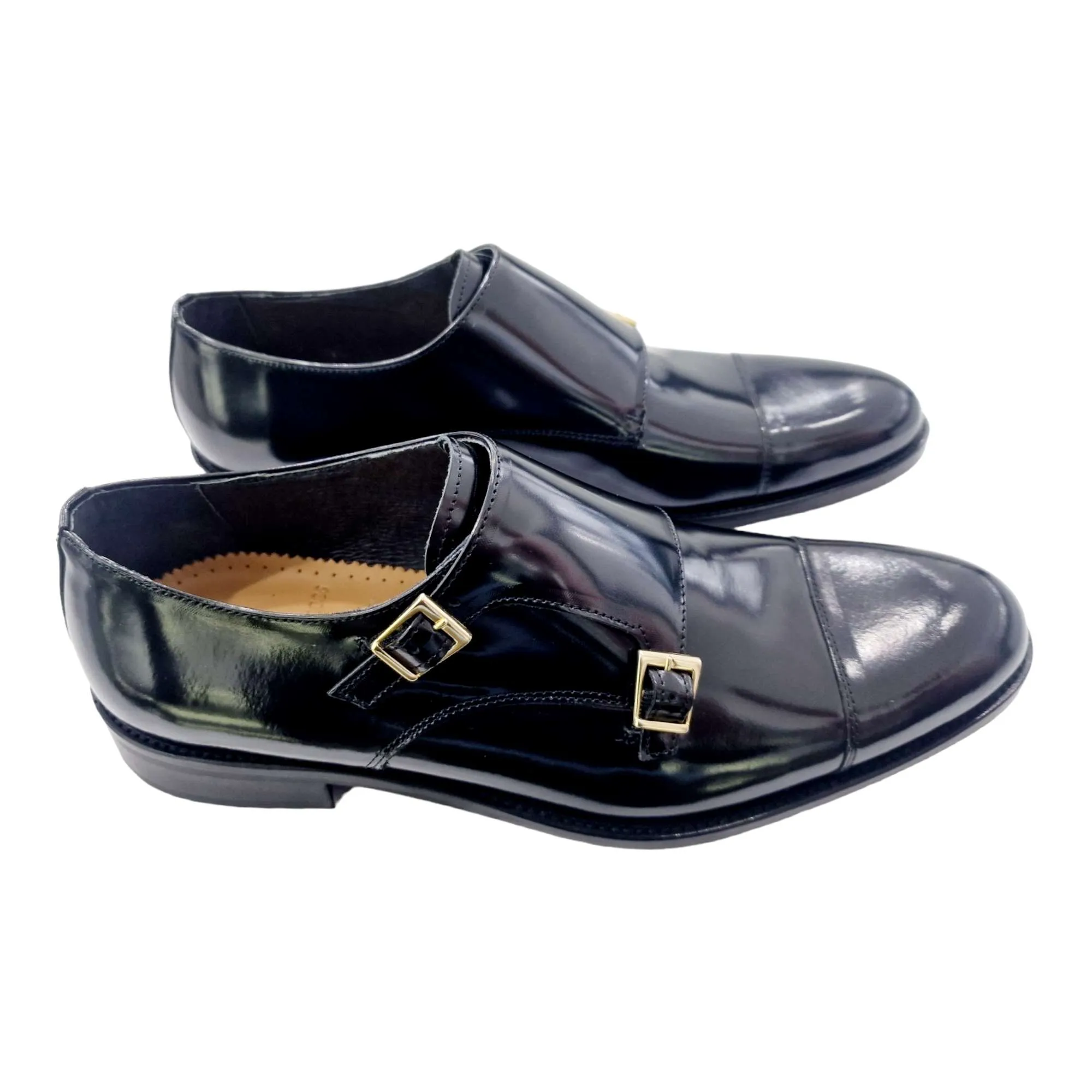 MOCASIN SLIPPER HEBILLA LISO NEGRO NEGRO