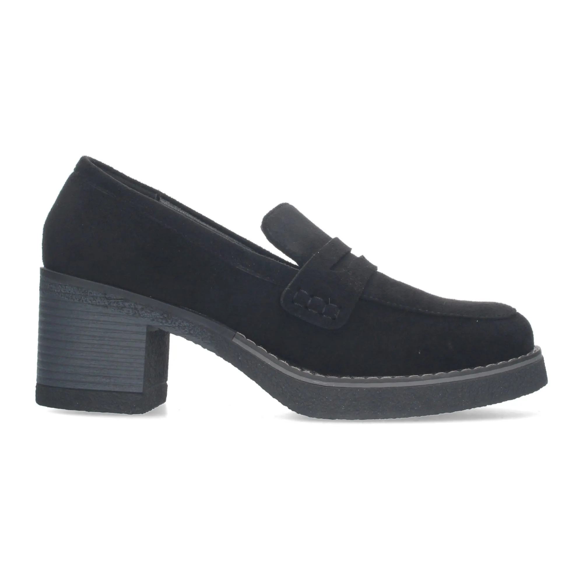 MOCASINES DE TACóN CóMODO PARA MUJER COLOR NEGRO VR3537