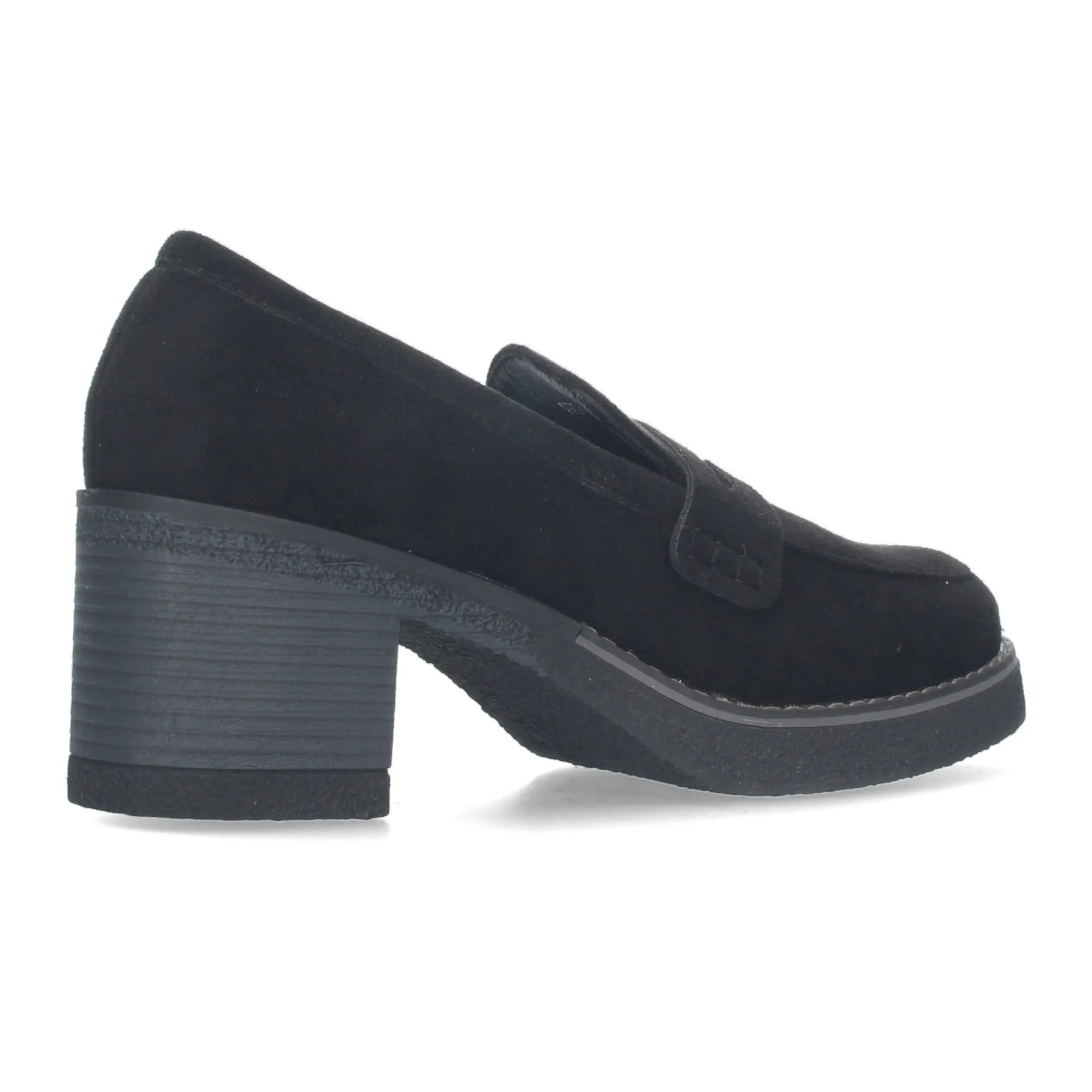 MOCASINES DE TACóN CóMODO PARA MUJER COLOR NEGRO VR3537