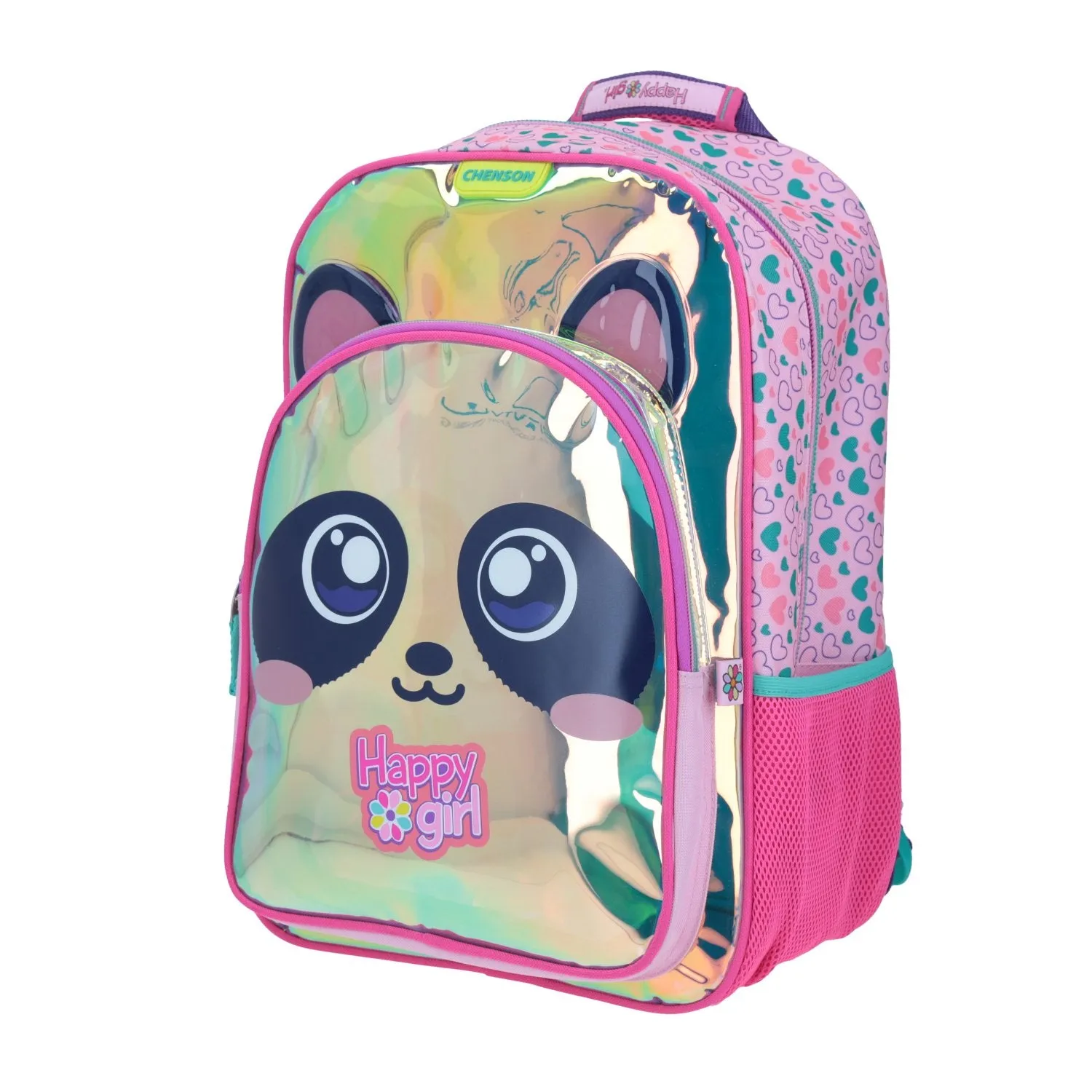 Mochila Escolar Magic Panda Iridiscente Happy Girl Chenson