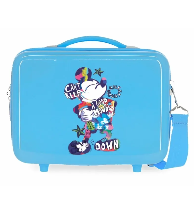 NECESER ABS MICKEY CAN´T KEEP A GOOD MOUSE THAT´S EASY ADAPTABLE AZUL 29X21X15CM