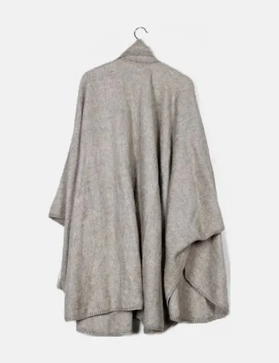 NoName Poncho lana gris oversize