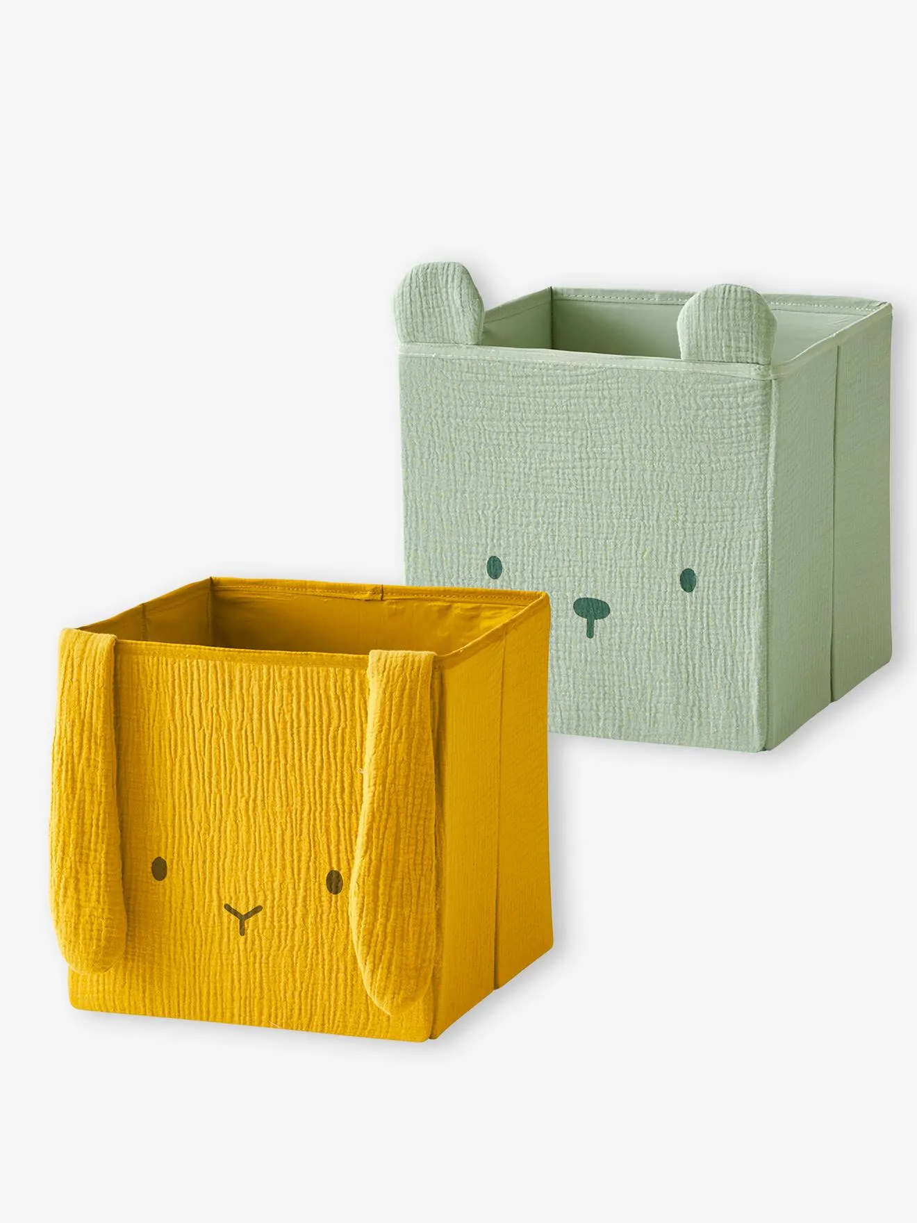 Pack de 2 caja de animales de gasa de algodón
