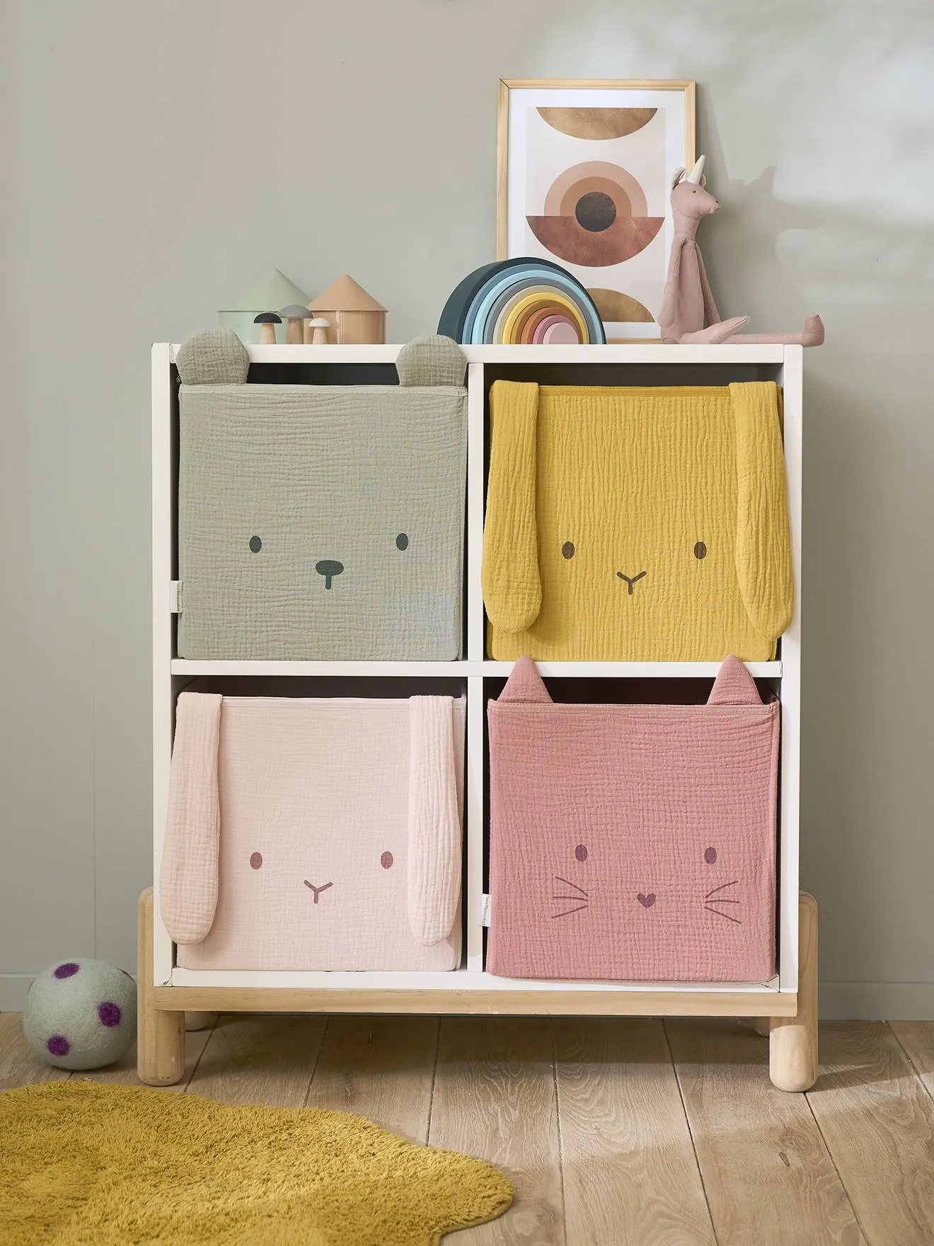 Pack de 2 caja de animales de gasa de algodón