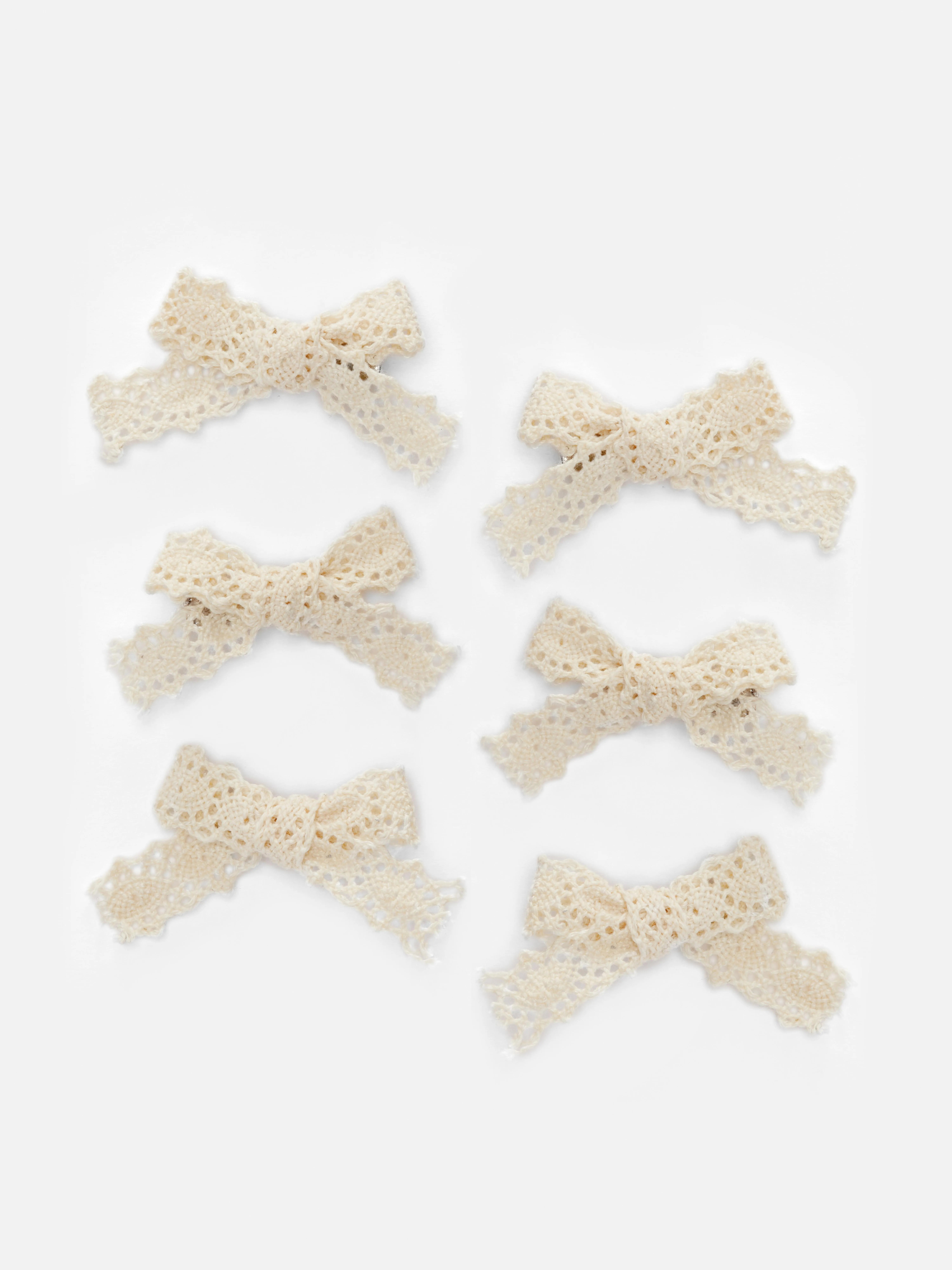 Pack de 6 horquillas con minilazos de crochet