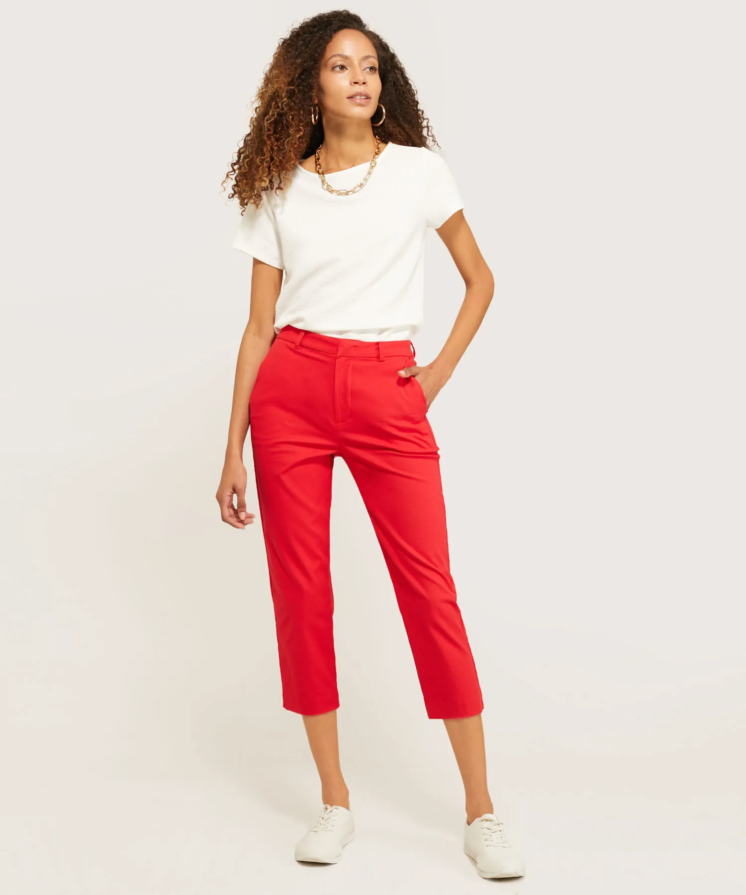 PANTALON CAPRI UNICOLOR