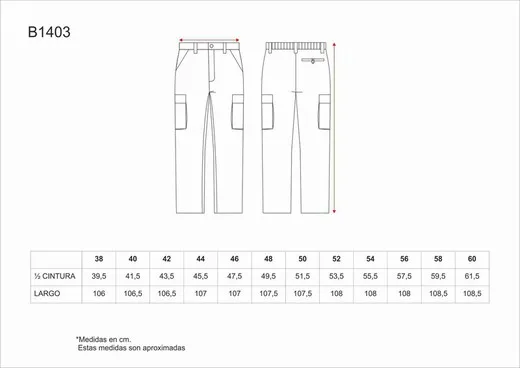 Pantalón Elástico en cintura, multibolsillos: dos bolsos laterales en perneras Naranja