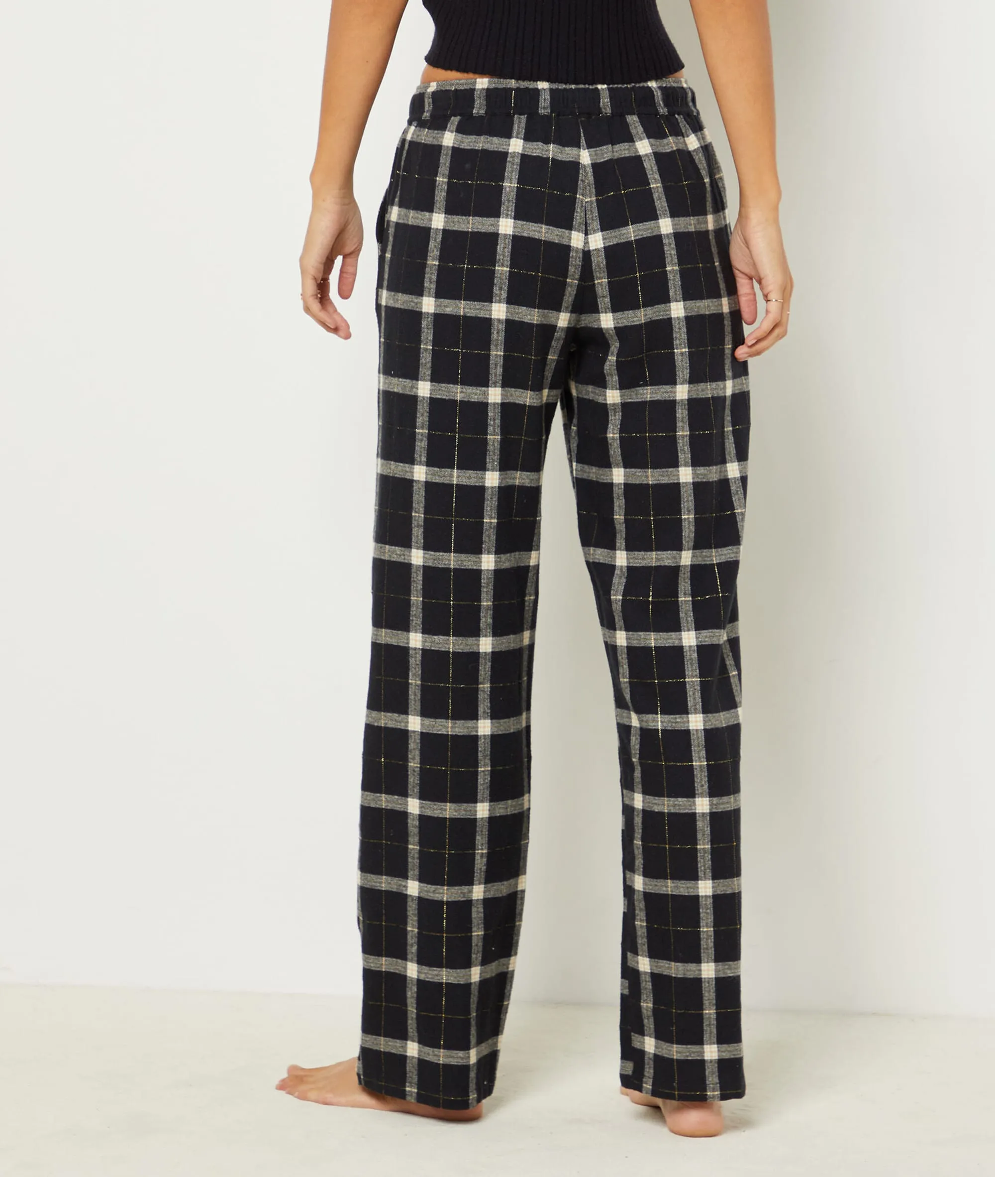 PANTALóN ESTAMPADO DE CUADROS NATANE NOIR  ETAM