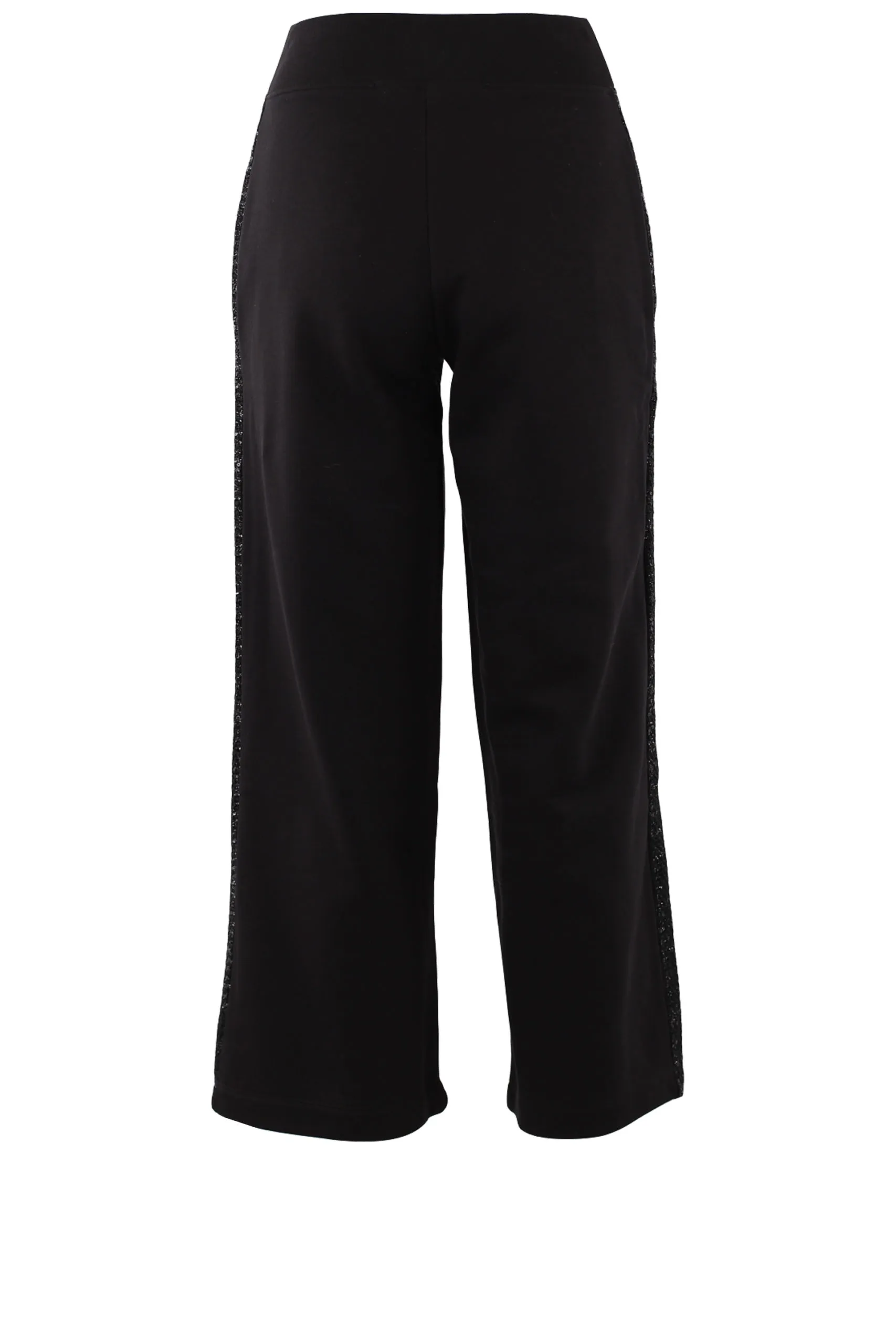 Pantalón negro con cinta de bouclé