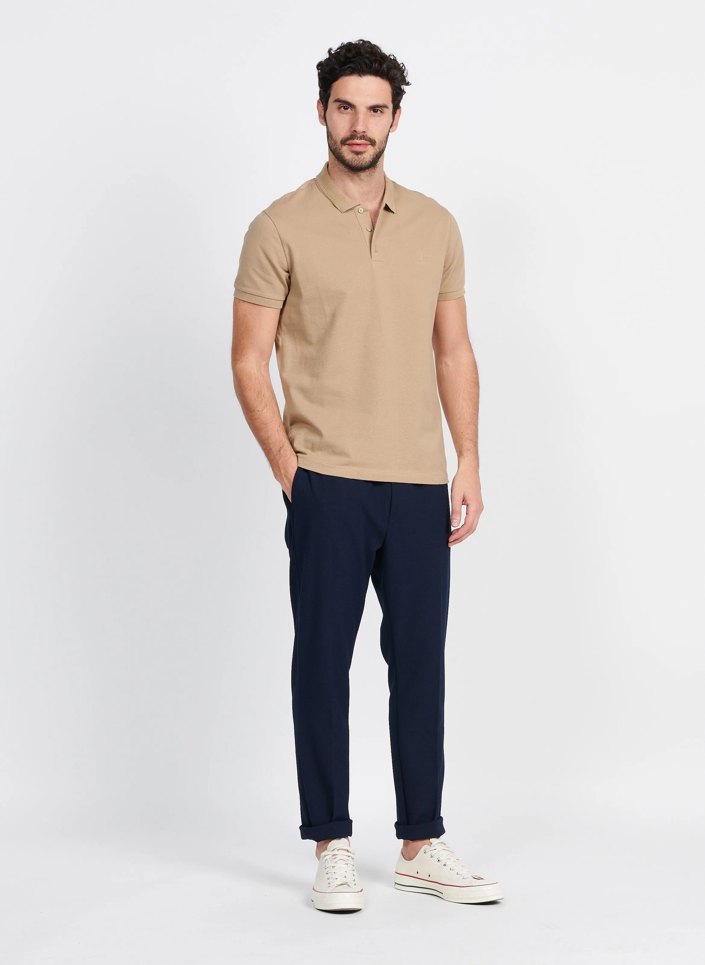 Pantalón tapered elástico en azul