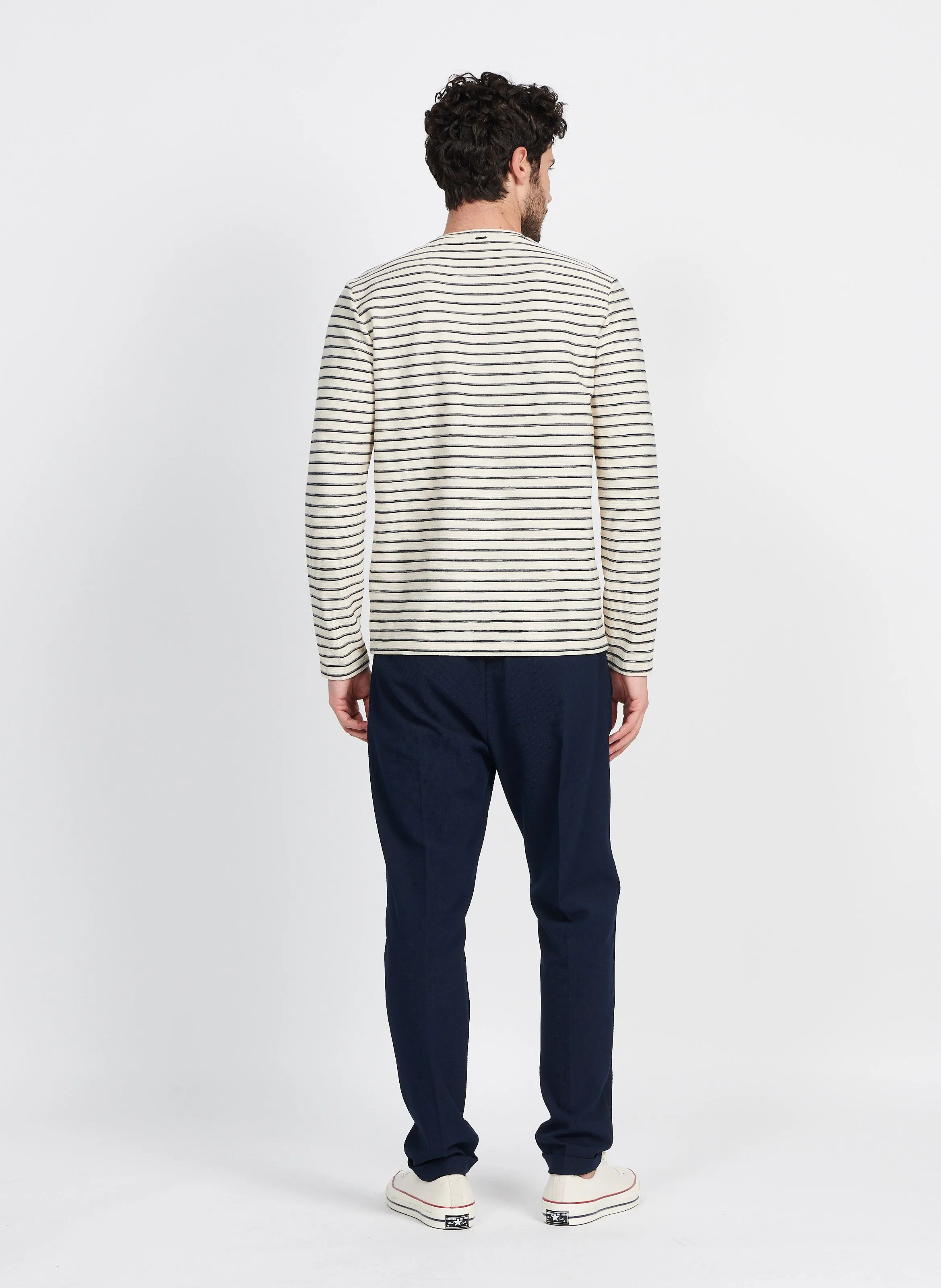 Pantalón tapered elástico en azul