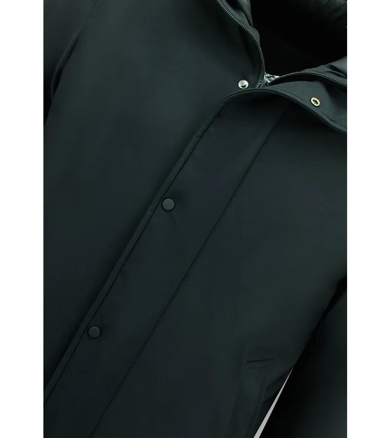 PARKAS DE DISEñO PARA HOMBRES 8518  NEGRO