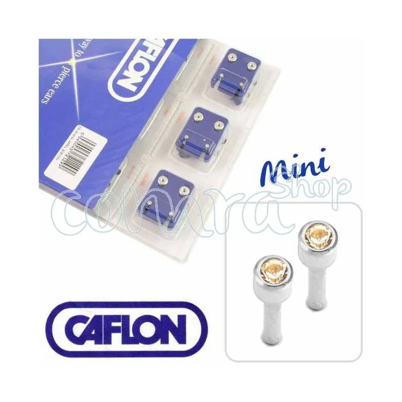 Pendiente Chatón  Mini Plata Piedra Blanca,12 Pares
