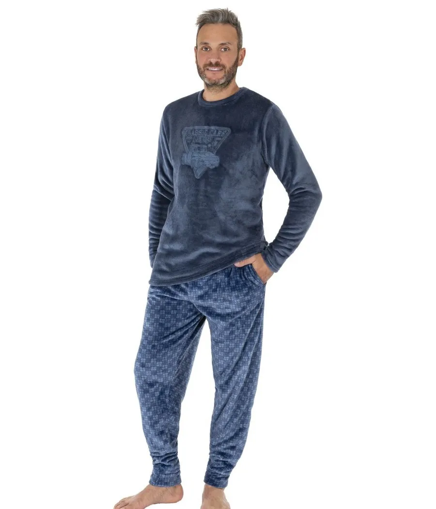Pijama Homewear térmico hombre invierno Javier Golmar Classic Cars coralina bolsillos