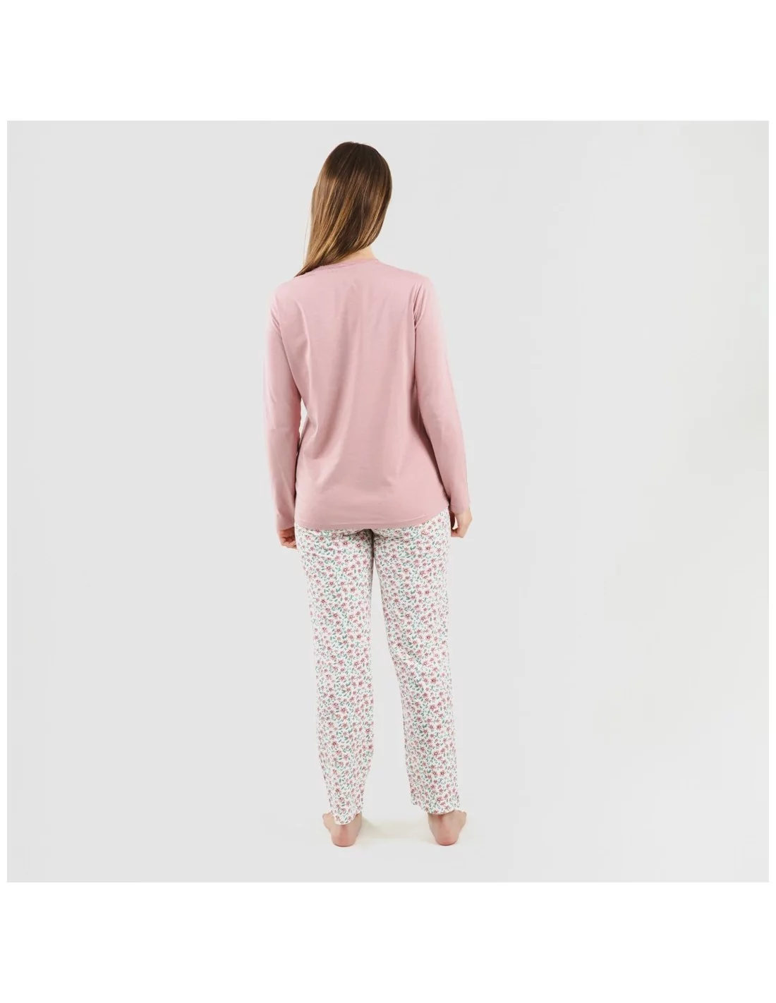 Pijama largo algodón Vita rosa