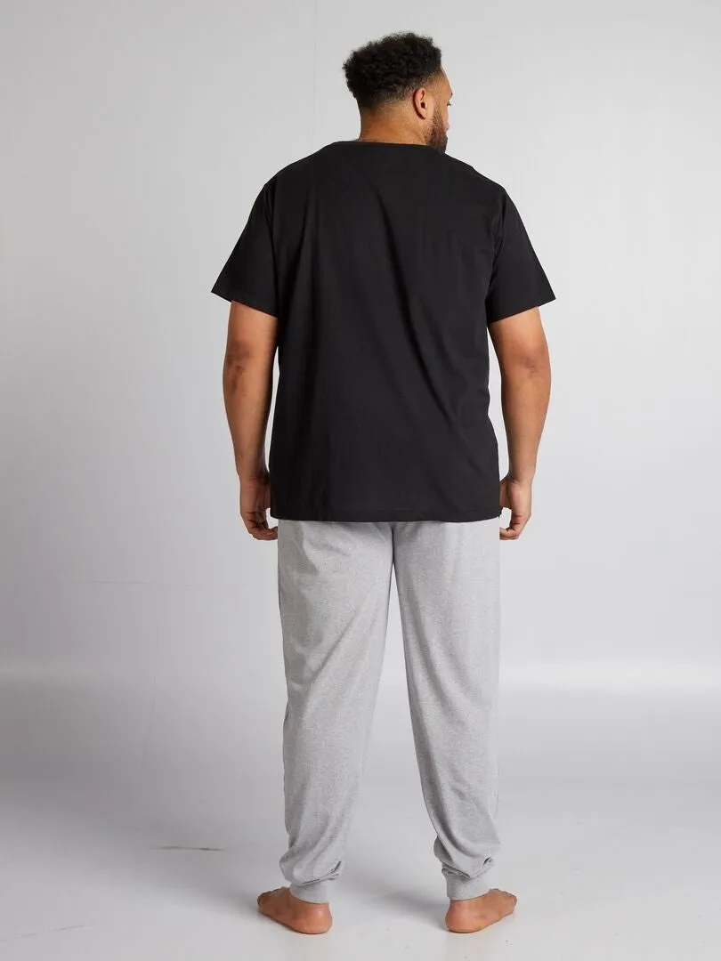 PIJAMA LARGO 'NASA' CAMISETA + PANTALóN  2 PIEZAS  NEGRO