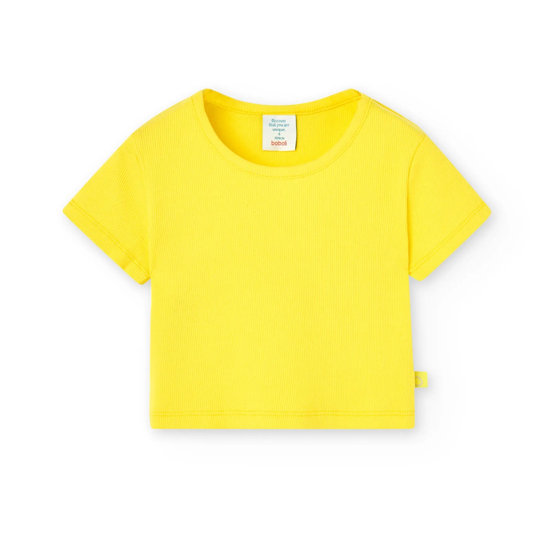 Playera De Punto Canalé Amarilla Para Niña BOBOLI