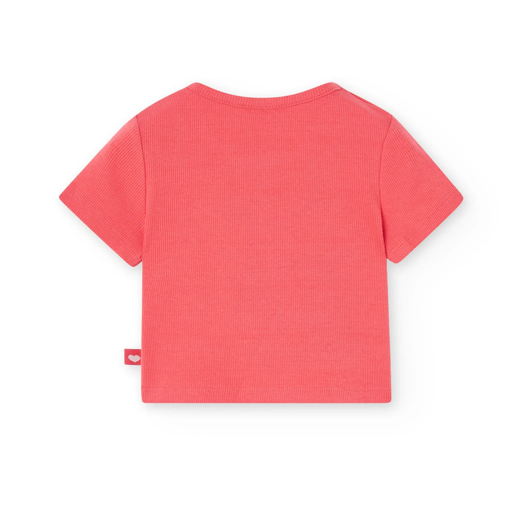 Playera De Punto Canalé Roja Para Niña BOBOLI