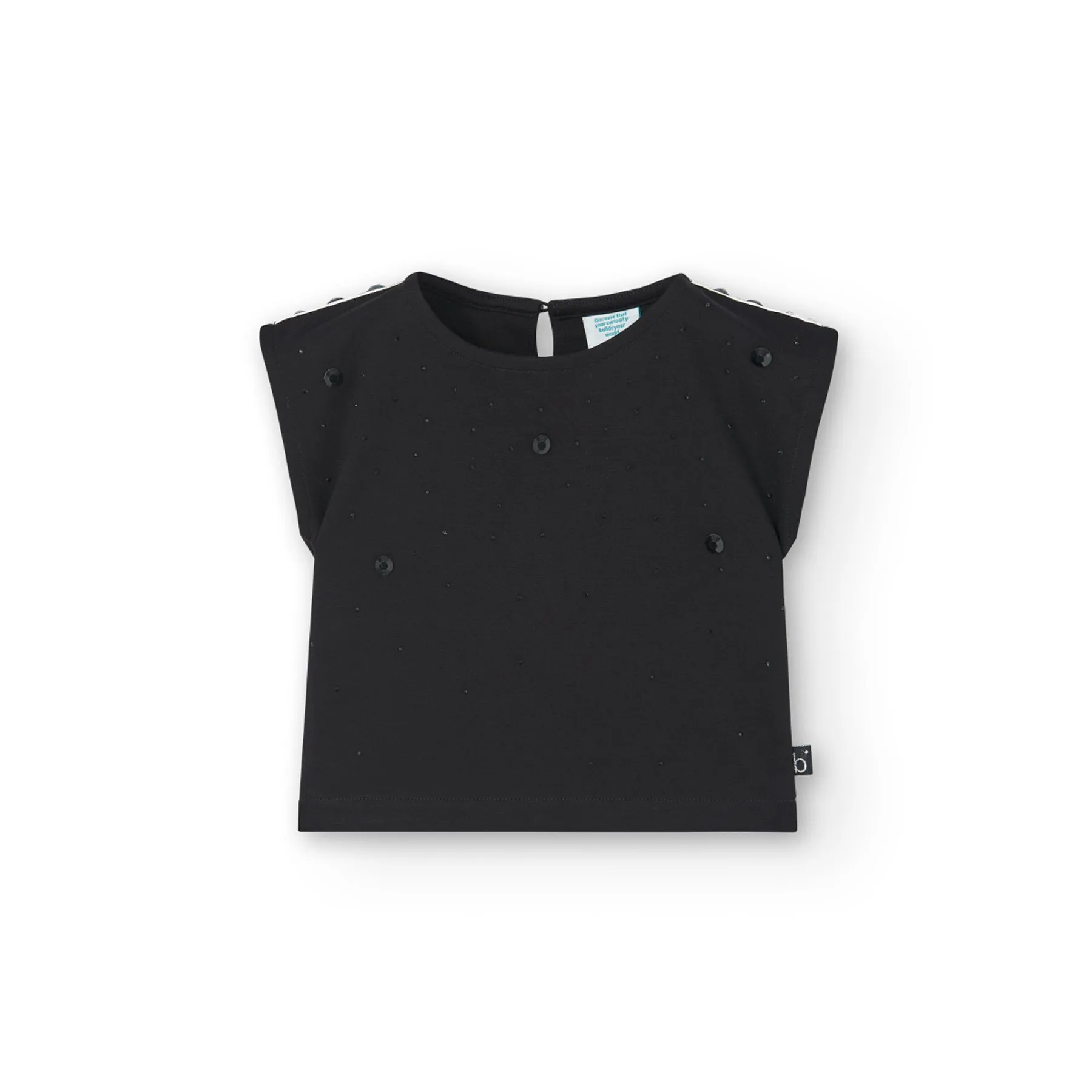 Playera De Punto Color Negro Para Niña BOBOLI