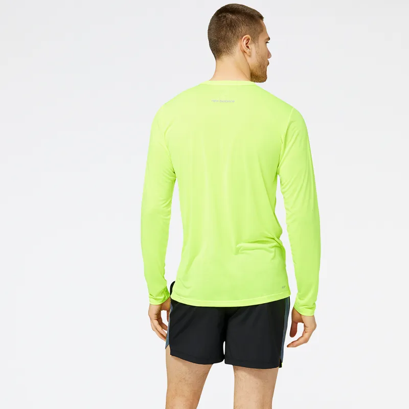 Polera Manga Larga Running Hombre New Balance Accelerate Amarillo