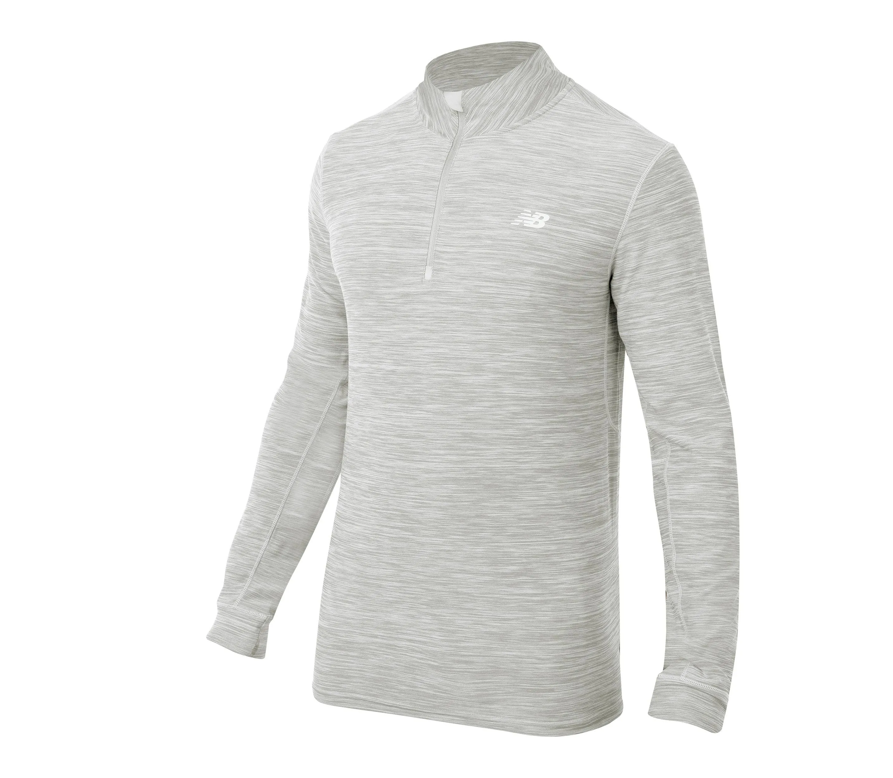 Polerón Running Hombre New Balance Quater Zip Gris